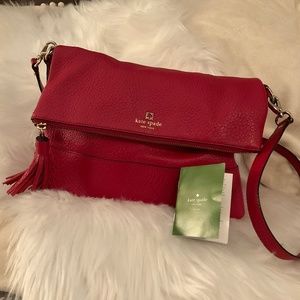 Red Leather Kate Spade medium Crossbody purse